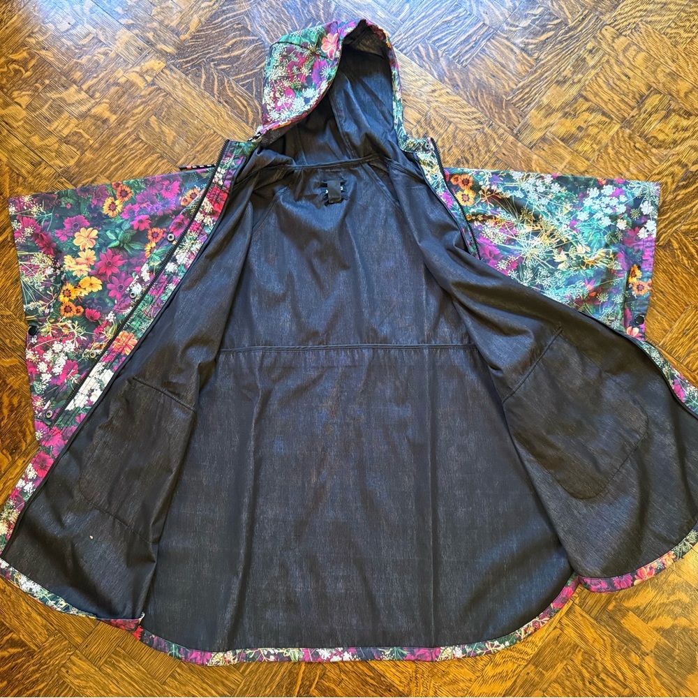 Desigual Floral Rain Poncho - Picture 7 of 12